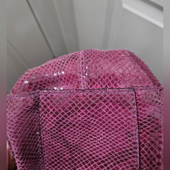 Cole Haan Plum Python Print Drawstring Shopper Tote - Picture 9 of 10